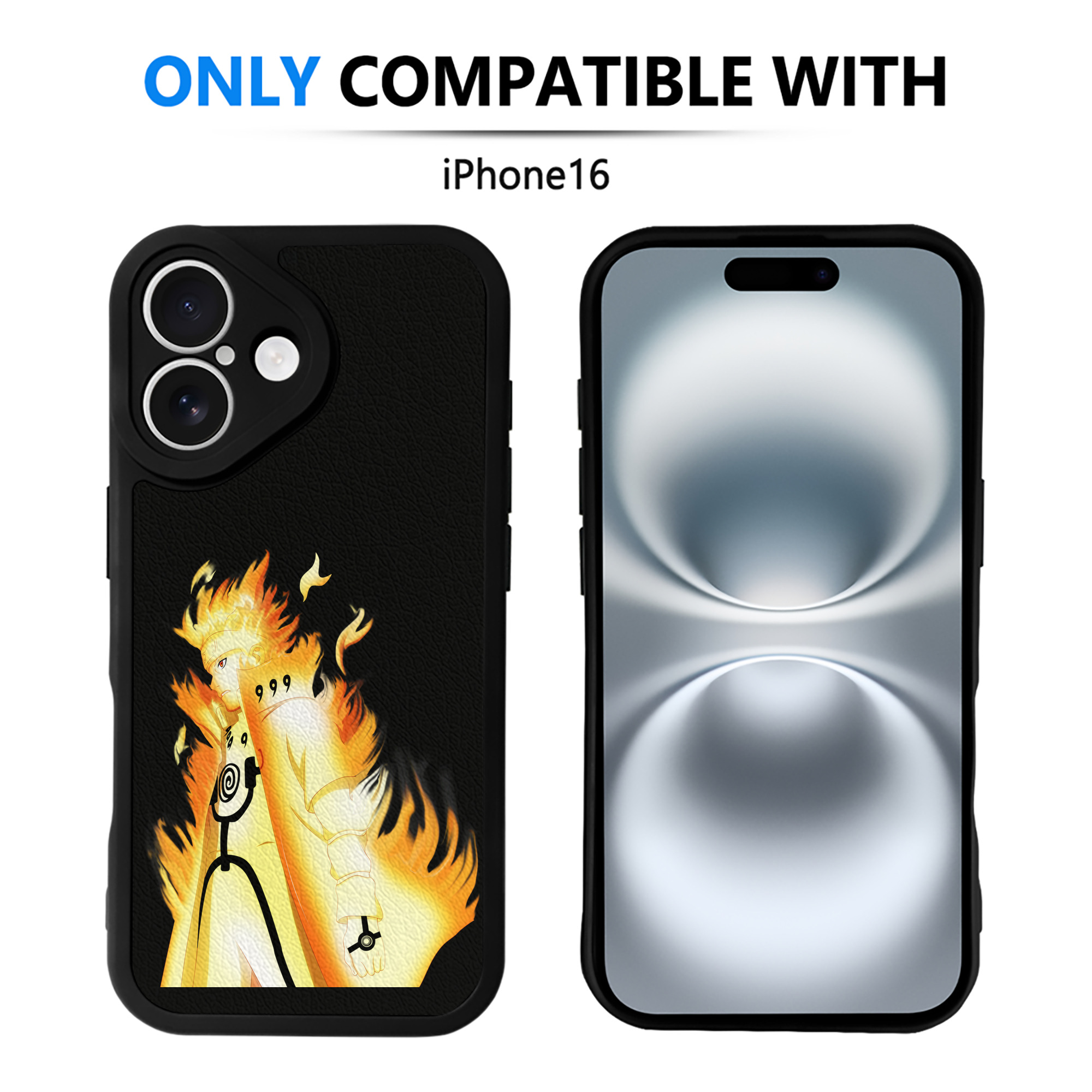（画像用） NARUTO -ナルト- うずまき ナルト Uzumaki Naruto 【iPhone 16シリーズ対応】シリコンスマホケース（レザー調） 材質：シリコン